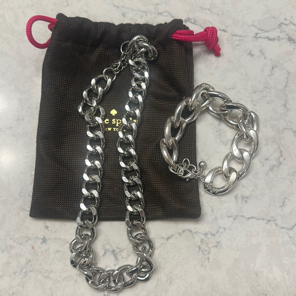Used Silver Costume Jewelry - Necklace and Bracelet